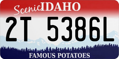 ID license plate 2T5386L