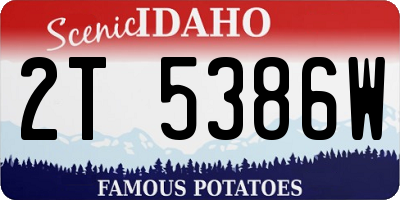 ID license plate 2T5386W