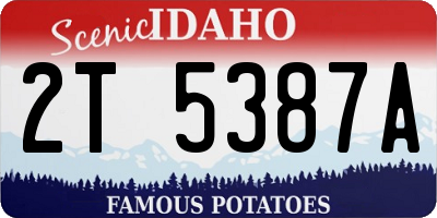 ID license plate 2T5387A