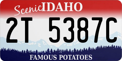 ID license plate 2T5387C