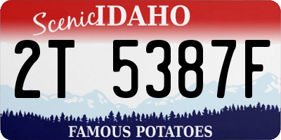 ID license plate 2T5387F