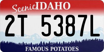 ID license plate 2T5387L