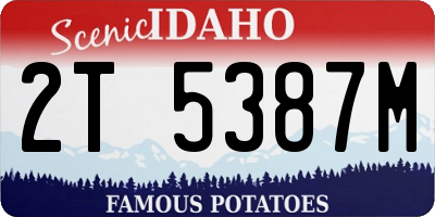 ID license plate 2T5387M