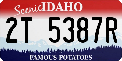 ID license plate 2T5387R