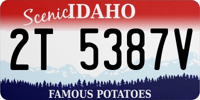 ID license plate 2T5387V