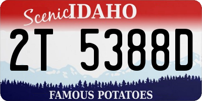 ID license plate 2T5388D