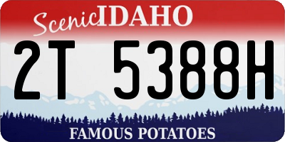 ID license plate 2T5388H
