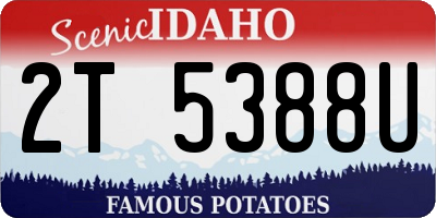 ID license plate 2T5388U