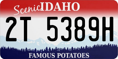 ID license plate 2T5389H
