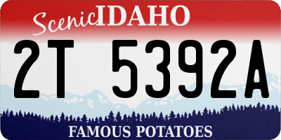 ID license plate 2T5392A