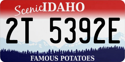 ID license plate 2T5392E