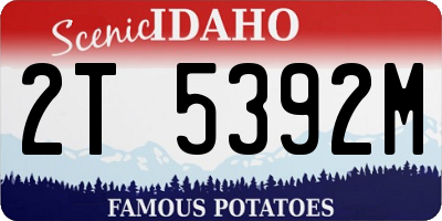 ID license plate 2T5392M