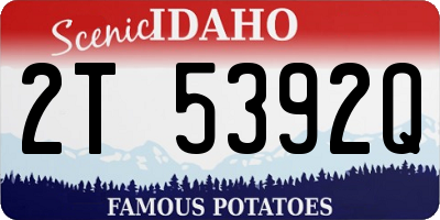 ID license plate 2T5392Q