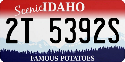 ID license plate 2T5392S