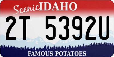 ID license plate 2T5392U