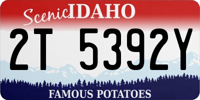 ID license plate 2T5392Y