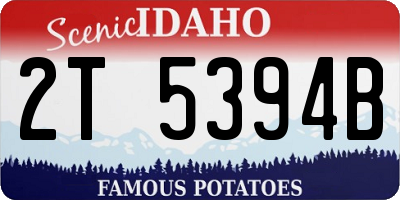 ID license plate 2T5394B