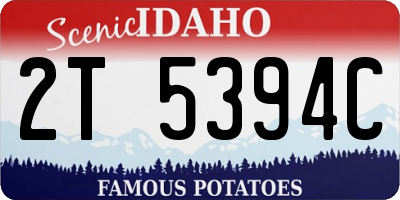 ID license plate 2T5394C