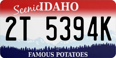 ID license plate 2T5394K