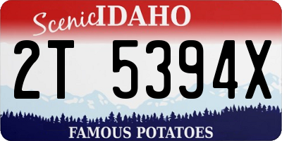 ID license plate 2T5394X