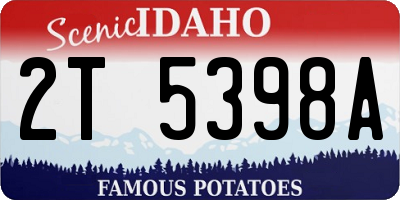 ID license plate 2T5398A