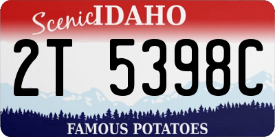 ID license plate 2T5398C
