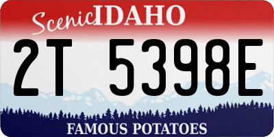 ID license plate 2T5398E