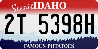 ID license plate 2T5398H