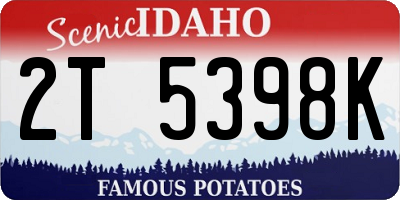 ID license plate 2T5398K