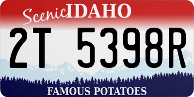 ID license plate 2T5398R
