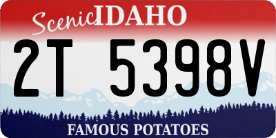 ID license plate 2T5398V