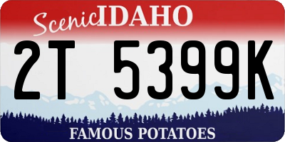 ID license plate 2T5399K