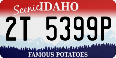 ID license plate 2T5399P