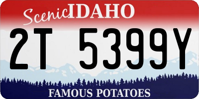 ID license plate 2T5399Y