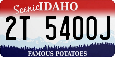 ID license plate 2T5400J