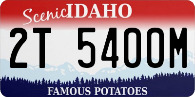 ID license plate 2T5400M