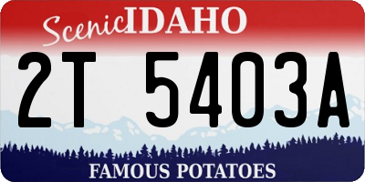 ID license plate 2T5403A