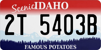 ID license plate 2T5403B