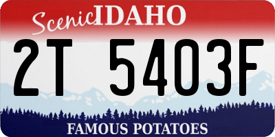 ID license plate 2T5403F