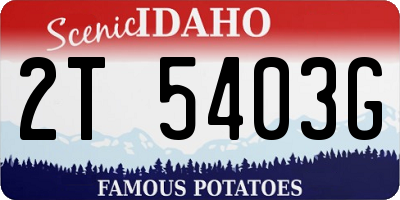 ID license plate 2T5403G
