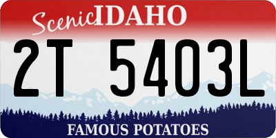 ID license plate 2T5403L