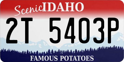 ID license plate 2T5403P