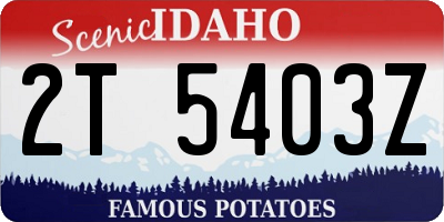 ID license plate 2T5403Z