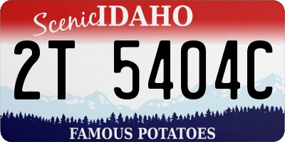 ID license plate 2T5404C