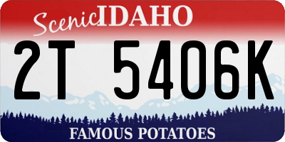 ID license plate 2T5406K