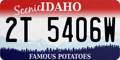 ID license plate 2T5406W