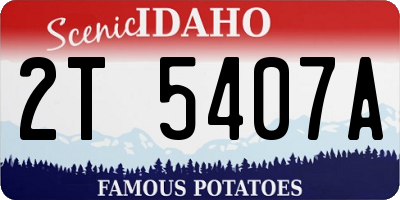 ID license plate 2T5407A
