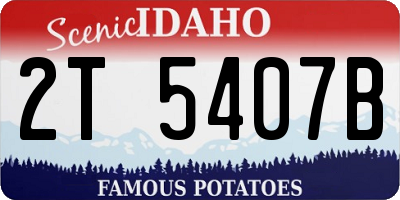 ID license plate 2T5407B