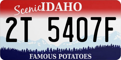 ID license plate 2T5407F
