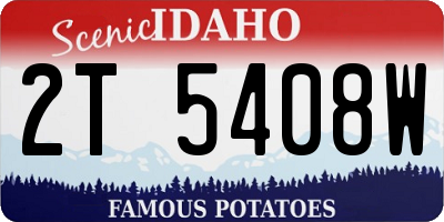 ID license plate 2T5408W